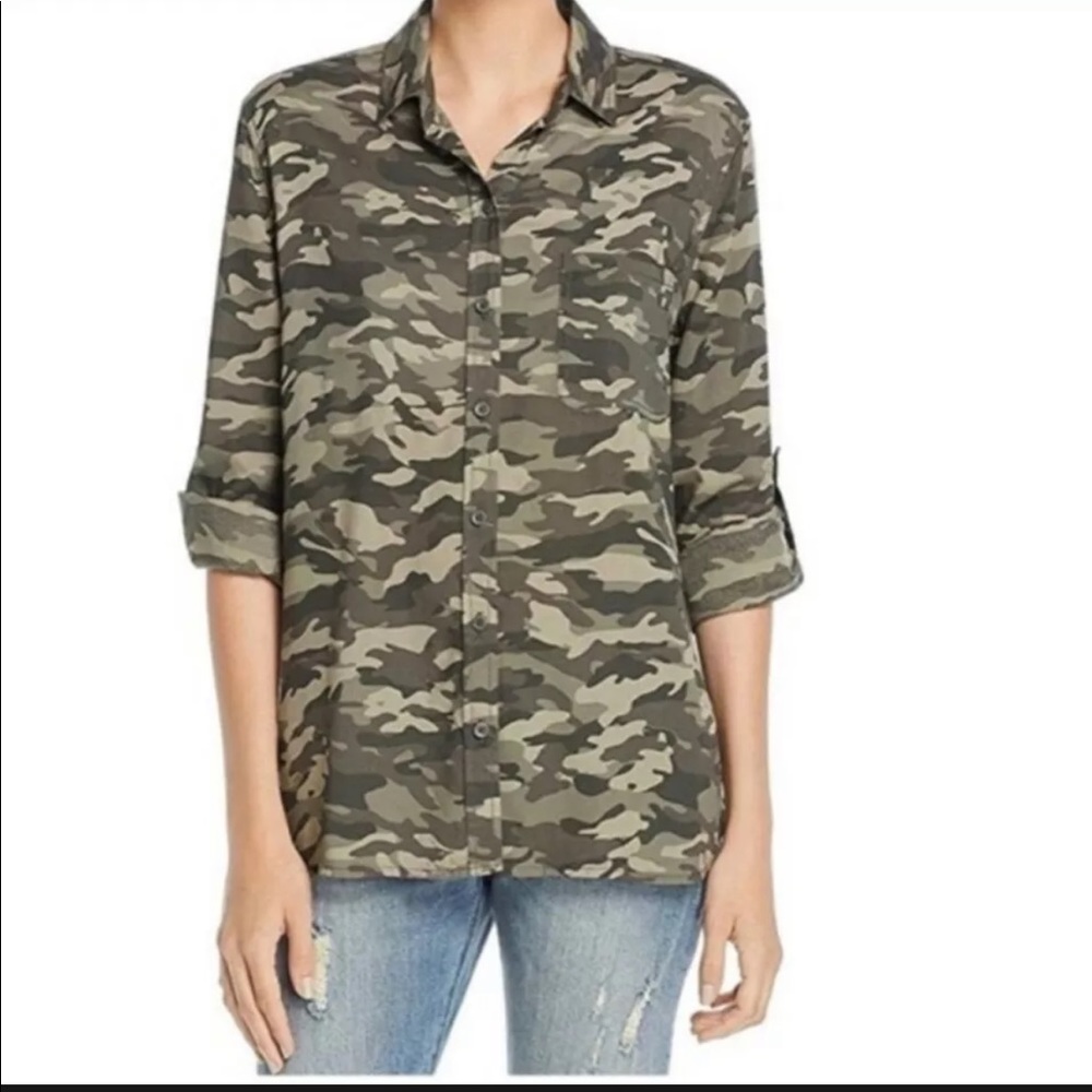 Beach Lunch Lounge Camo Long Sleeve Button Down